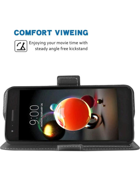 Funda de billetera para LG Aristo 3/2/Plus/1 - PU cuero negro