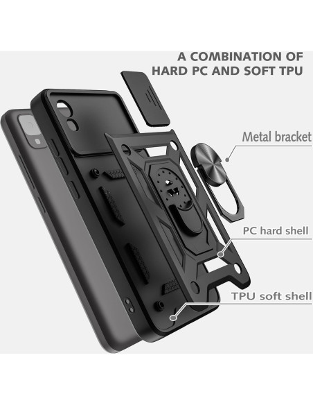 Funda protectora AKINIK para TCL 30Z/TCL 30 LE, negra