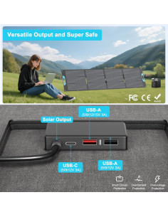Panel Solar Portátil E-POWO 220W Plegable IP67 Carga Rápida 2