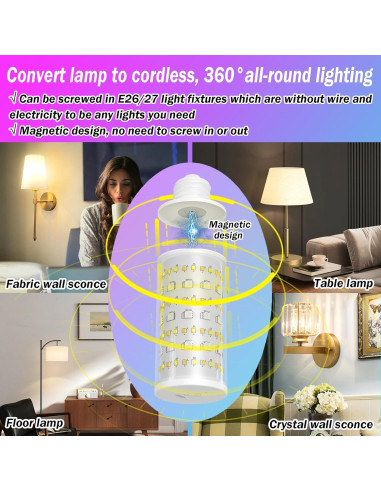 Bombillas Recargables a Batería Slywise 10000mAh RGB Control Remoto