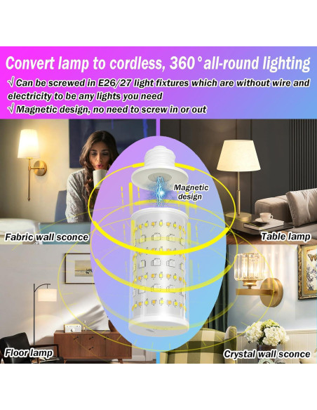 Bombillas Recargables a Batería Slywise 10000mAh RGB Control Remoto