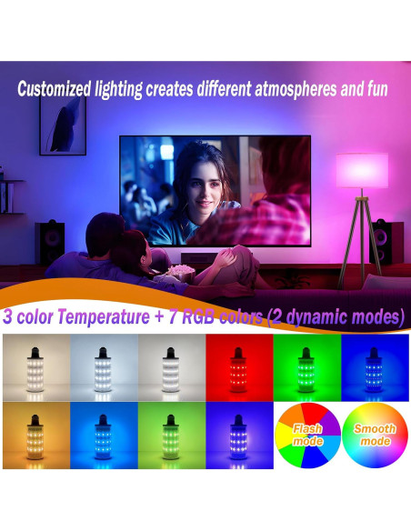 Bombillas Recargables a Batería Slywise 10000mAh RGB Control Remoto