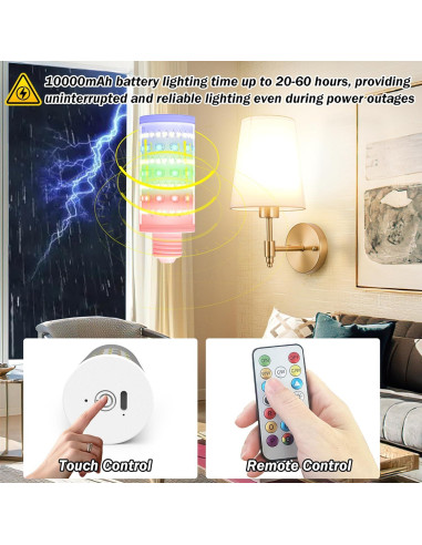 Bombillas Recargables a Batería Slywise 10000mAh RGB Control Remoto