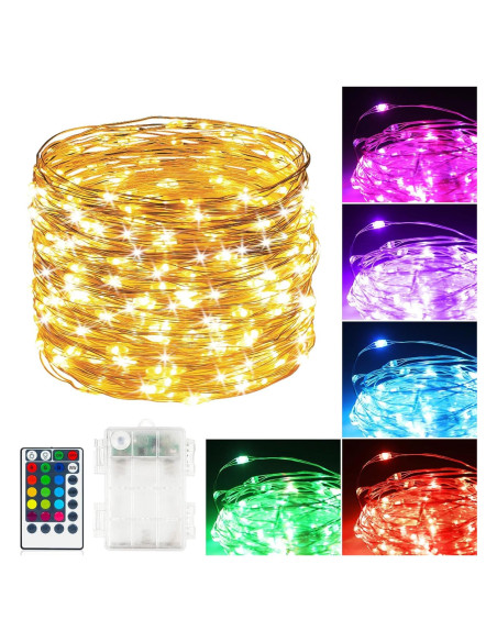 Cadena de Luces LED RGB 12m Hoofun con Control Remoto