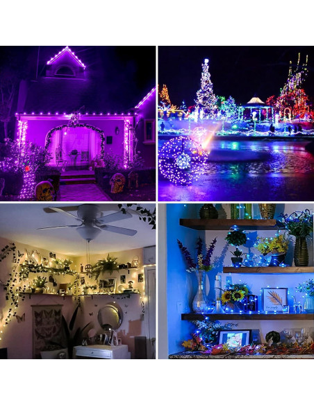 Cadena de Luces LED RGB 12m Hoofun con Control Remoto