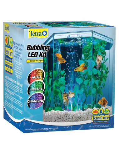 Kit Acuario LED Burbujeante Tetra 1 Galón Hexagonal