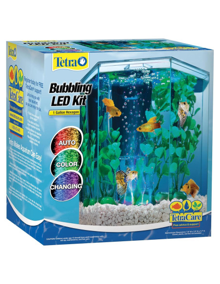 Kit Acuario LED Burbujeante Tetra 1 Galón Hexagonal