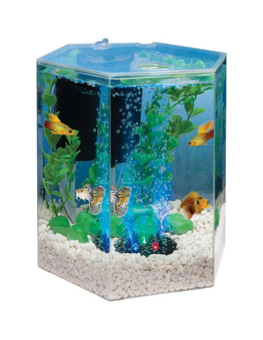 Kit Acuario LED Burbujeante Tetra 1 Galón Hexagonal