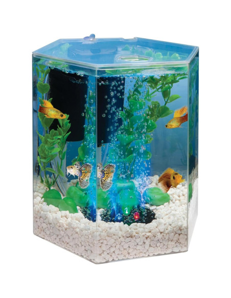 Kit Acuario LED Burbujeante Tetra 1 Galón Hexagonal