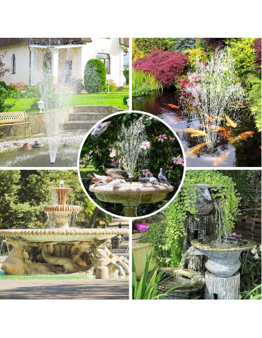 Bomba de Fuente Solar FEOXSHAL 20W con 4 Estilos de Rocío