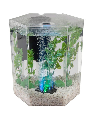 Kit Acuario LED Burbujeante Tetra 1 Galón Hexagonal