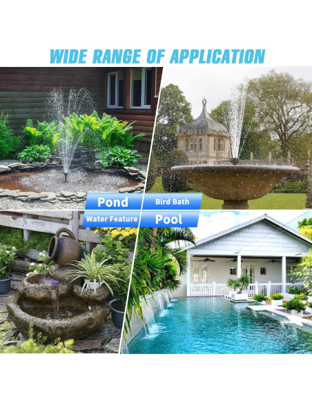Bomba de Fuente Solar FEOXSHAL 20W con 4 Estilos de Rocío