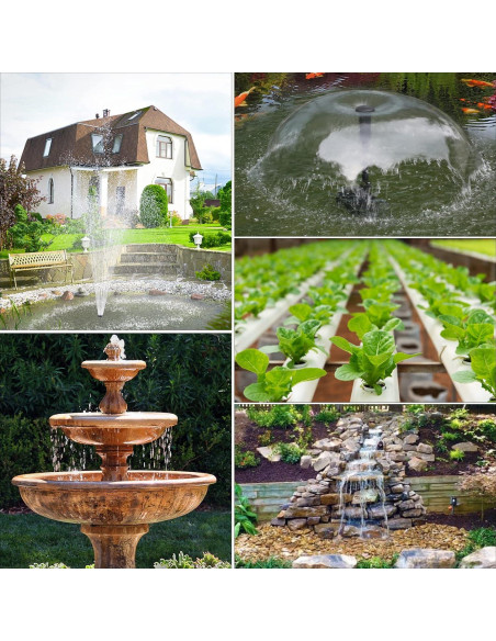 Bomba de Fuente Solar FEOXSHAL 20W con 4 Estilos de Rocío