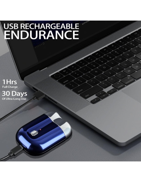 Afeitadora Eléctrica Mini Senduzll 2025 Doble Cabezal USB Azul