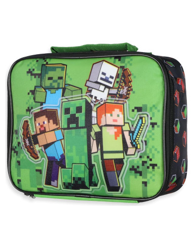 Caja de Almuerzo Minecraft Aislada con Personajes - 25.4x20.3 cm