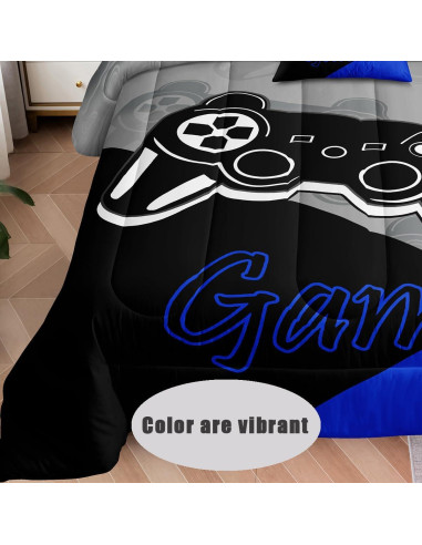 Juego de Cama Individual 5 Piezas lris Bedding Gamer Azul