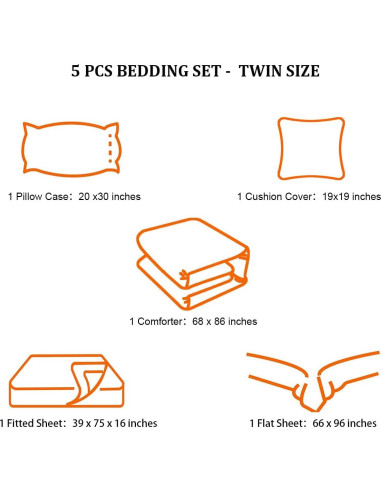 Juego de Cama Individual 5 Piezas lris Bedding Gamer Azul