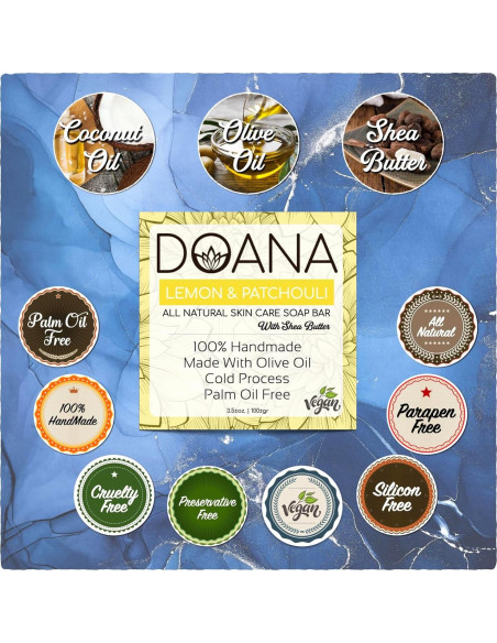 Jabón de Limón y Pachulí Doana Organics con Manteca de Karité