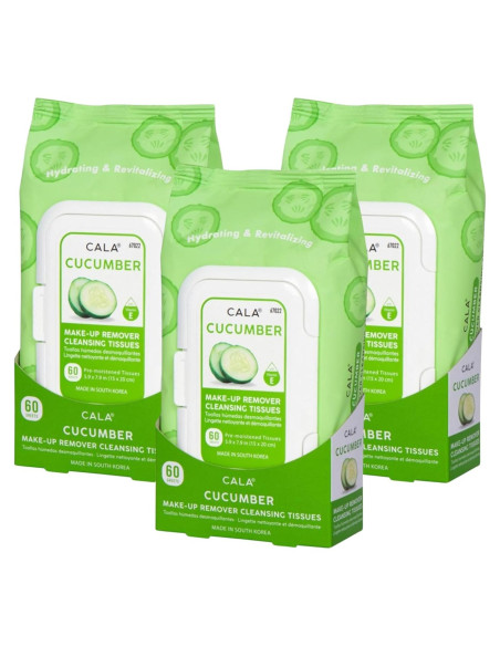 Toallitas Desmaquillantes CALA Pepino 60 Unidades Hidratantes