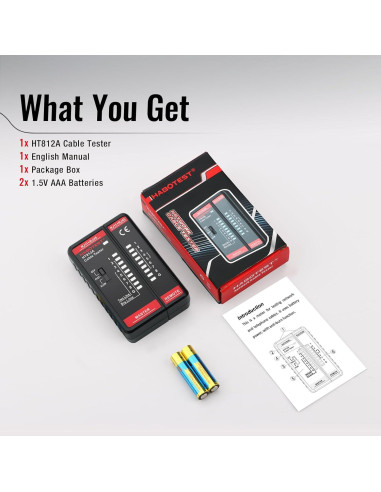 Probador de Cable de Red HABOTEST HT812A RJ45 RJ11 60V