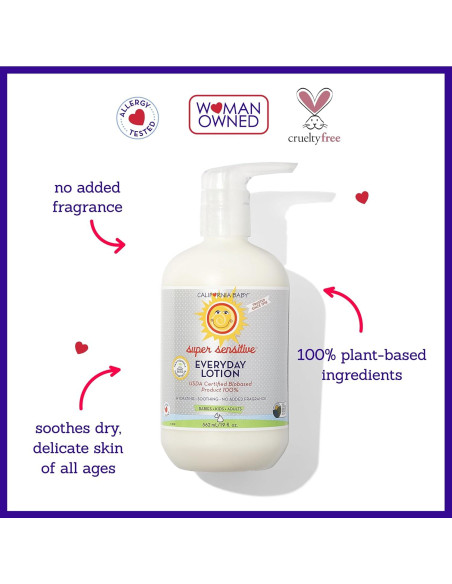 Loción Super Sensible California Baby 562 mL Hipoalergénica