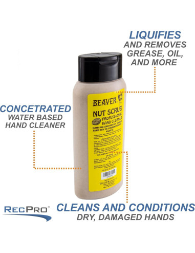Limpiador de Manos RecPro Beaver Nut Scrub 400 mL - Paquete de 2