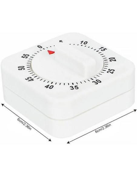 Temporizador Mecánico de Cocina Tustao Blanco 60 Minutos