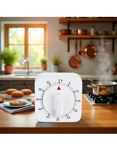 Temporizador Mecánico de Cocina Tustao Blanco 60 Minutos