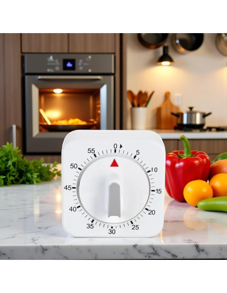 Temporizador Mecánico de Cocina Tustao Blanco 60 Minutos
