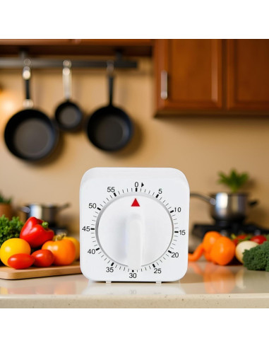 Temporizador Mecánico de Cocina Tustao Blanco 60 Minutos