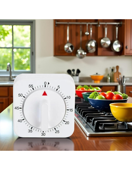 Temporizador Mecánico de Cocina Tustao Blanco 60 Minutos