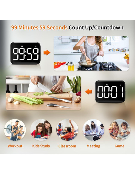 Temporizador Digital VOCOO Magnético para Cocina 99 Minutos Temporizador Digital VOCOO Magnético para Cocina 99 Minutos