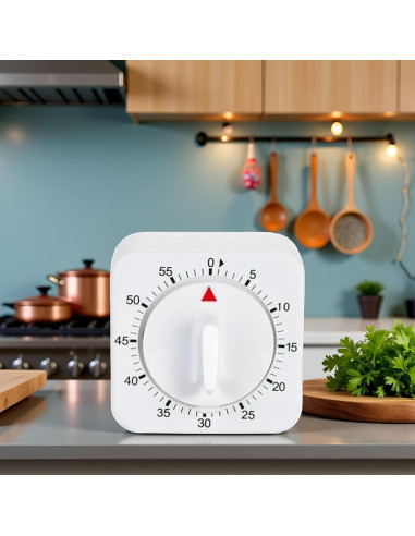 Temporizador Mecánico de Cocina Tustao Blanco 60 Minutos