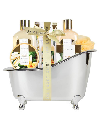 Cesta de Regalo Spa Luxetique Vainilla 8 Pcs para Mujeres