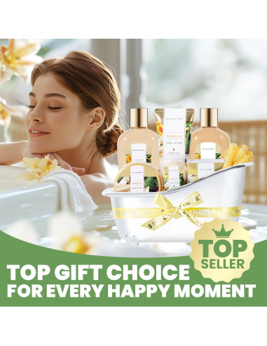 Cesta de Regalo Spa Luxetique Vainilla 8 Pcs para Mujeres