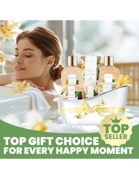 Cesta de Regalo Spa Luxetique Vainilla 8 Pcs para Mujeres