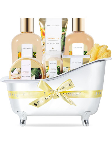 Cesta de Regalo Spa Luxetique Vainilla 8 Pcs para Mujeres