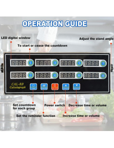 Temporizador Digital de Cocina EVEDMOT 8 Canales Acero Inoxidable 2