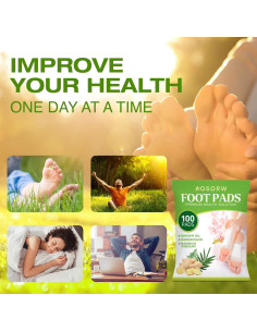 Parches Herbales AOSORW para Pies - 100 Parches de Jengibre 2
