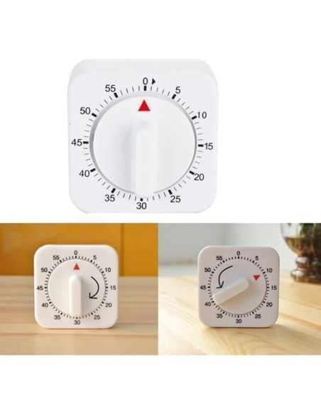 Temporizador Mecánico de Cocina Tustao Blanco 60 Minutos