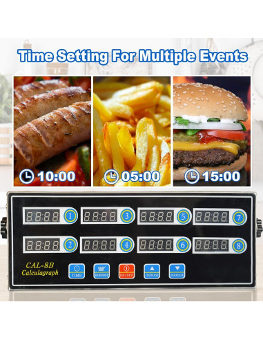 Temporizador Digital de Cocina EVEDMOT 8 Canales Acero Inoxidable