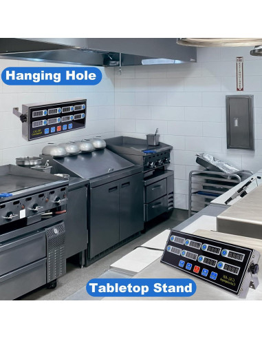 Temporizador Digital de Cocina EVEDMOT 8 Canales Acero Inoxidable