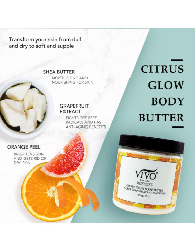 Manteca Corporal Vivo Per Lei Vitamina C 452g - Hidratante Antienvejecimiento