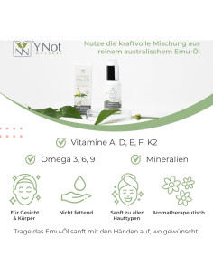 Aceite de Emú Puro Y-Not Natural 60ml Hidratante Eucalipto 2