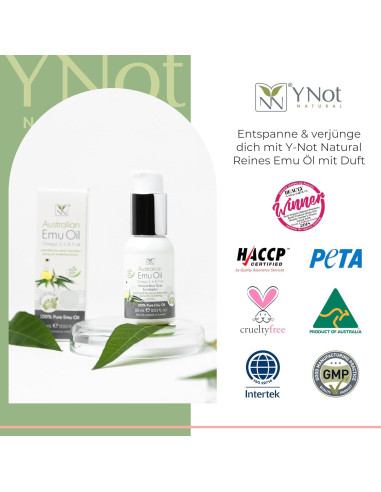 Aceite de Emú Puro Y-Not Natural 60ml Hidratante Eucalipto