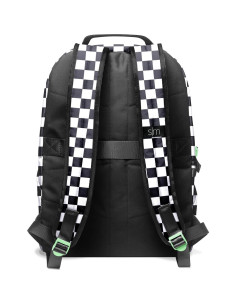 Mochila Simple Modern Ellis 25L Cuadrícula Negra y Blanca 2