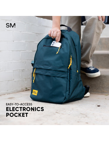 Mochila Simple Modern Ellis 25L Cuadrícula Negra y Blanca