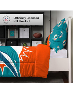 Edredón Individual FOCO NFL Delfines de Miami 3 Piezas 2