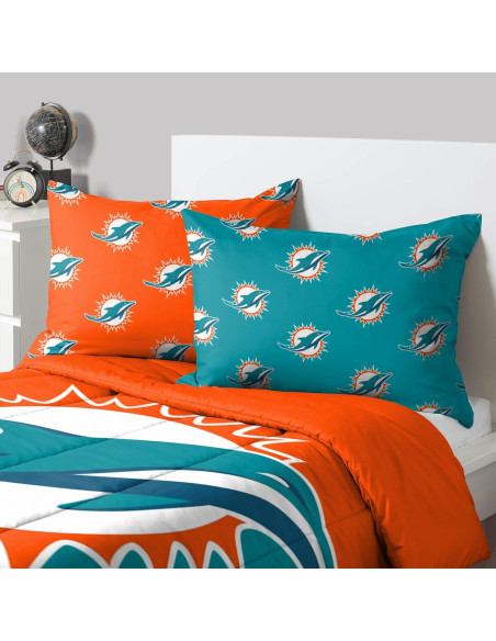 Edredón Individual FOCO NFL Delfines de Miami 3 Piezas