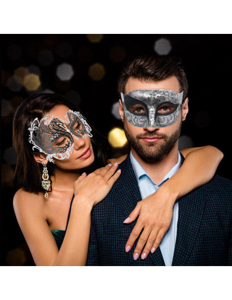 Máscaras de Fiesta para Parejas Coddsmz - Metálica y Plástica
